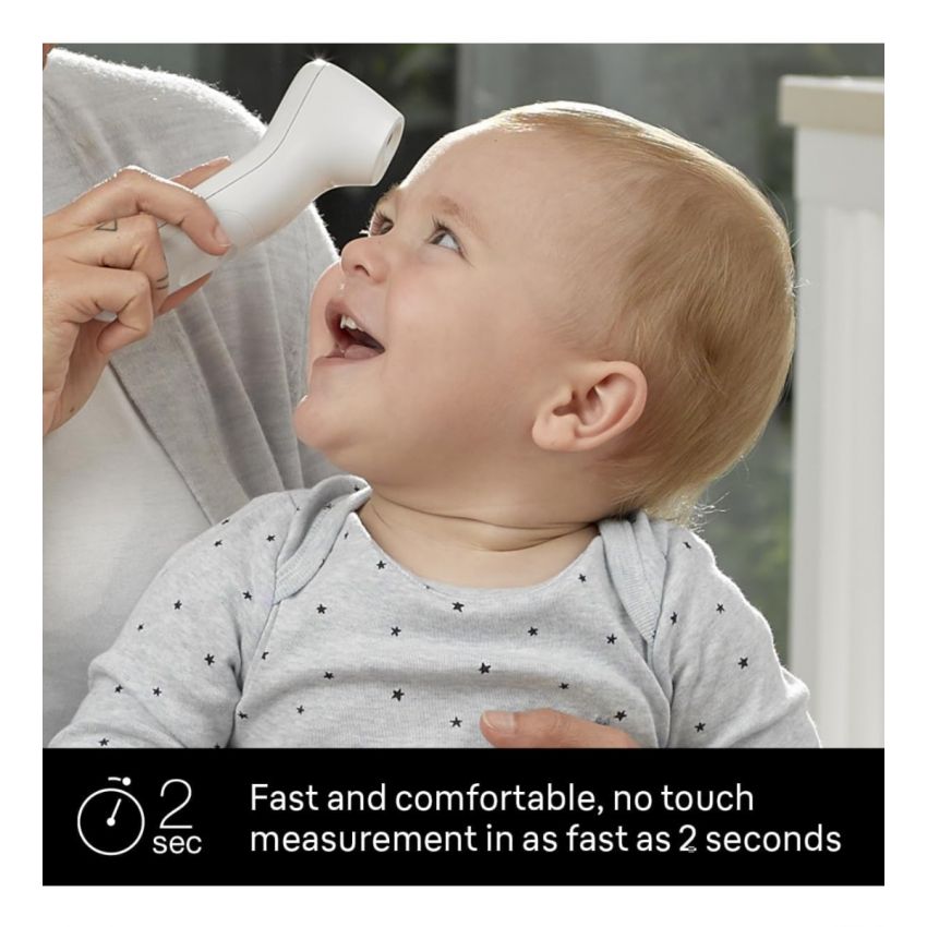 Braun No Touch 3-in-1 Thermometer, BNT100 - Professional Accuracy and Color Coded Fever Guidance for Babies