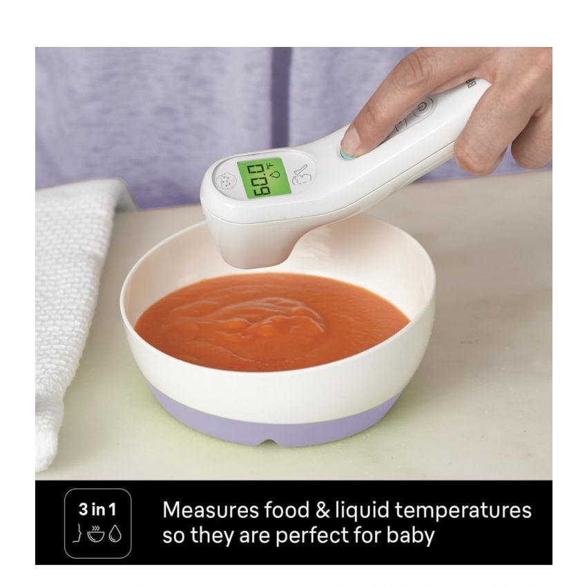 Braun No Touch 3-in-1 Thermometer, BNT100 - Professional Accuracy and Color Coded Fever Guidance for Babies