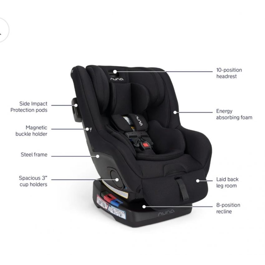 Nuna RAVA next Convertible Car Seat - Caviar