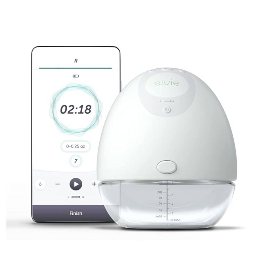 Elvie - Single, Wearable Breast Pump w/App - The Smallest & Quietest - Portable - Hands Free & Discreet - Automated w/Four Personalized Settings - Includes 3 Sets of Breast Shields
