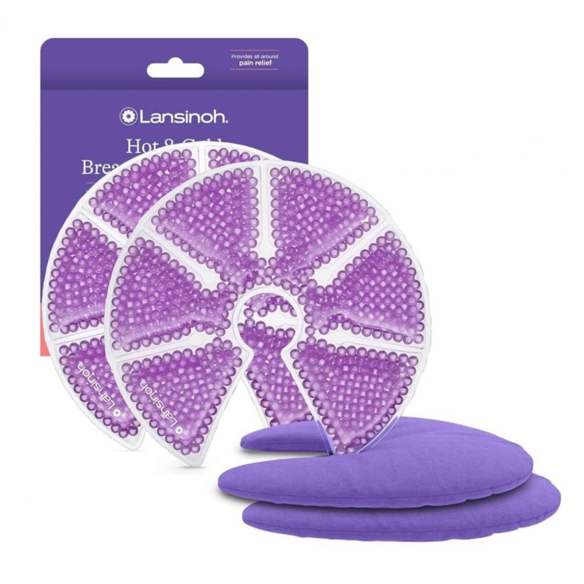 Lansinoh Breast Therapy Packs, Hot and Cold Breast-Pads with 2 Soft Covers, Postpartum