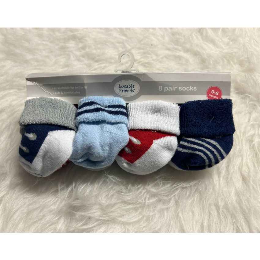 Kit Meia 8 Pares 0-6 meses