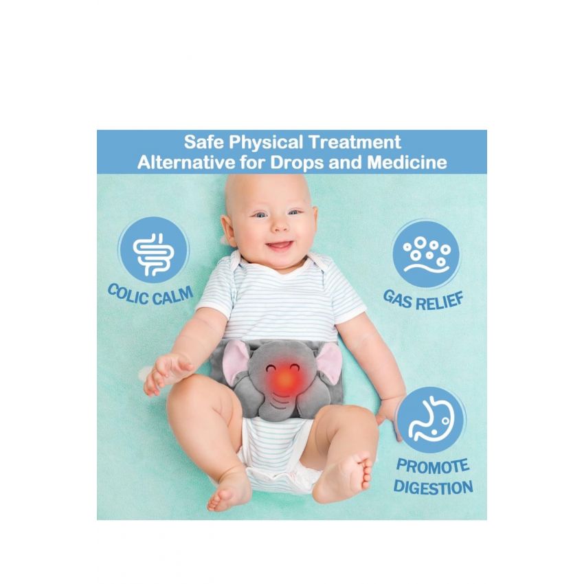 Baby Colic and Gas Relief - Heigoeost Heated Tummy Wrap for Newborns Belly Relief by Soothing Warmth