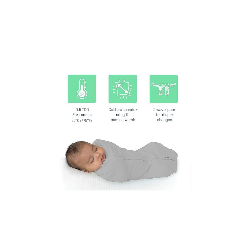 SwaddleMe by Ingenuity Pod, 0-2 Months, 1-Pack - Scribble Elephant