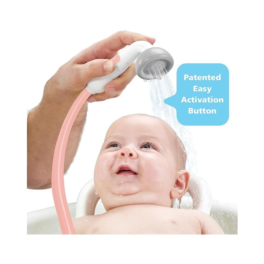 Yookidoo Baby Bath Shower Head - Elephant Bath Toy and Trunk Spout Rinser - for Newborn Babies in Tub Or Sink (Pink)