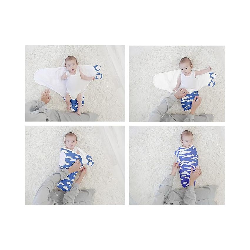 BaeBae Goods Swaddle Blanket, Adjustable Infant Baby Swaddling Wrap Set of 4