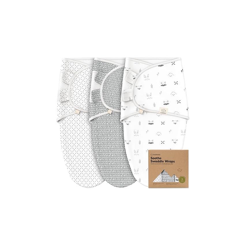 KeaBabies 3-Pack Organic Baby Swaddle Sleep Sacks - Newborn Swaddle Sack
