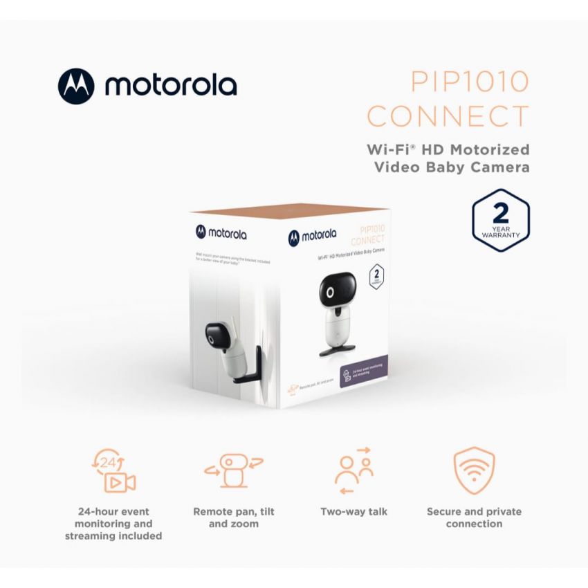 Motorola Baby Monitor Camera PIP1010 - WiFi Motorized Video Camera with HD 1080p - Connects to Smart Phone App - Remote Pan, Tilt, Zoom