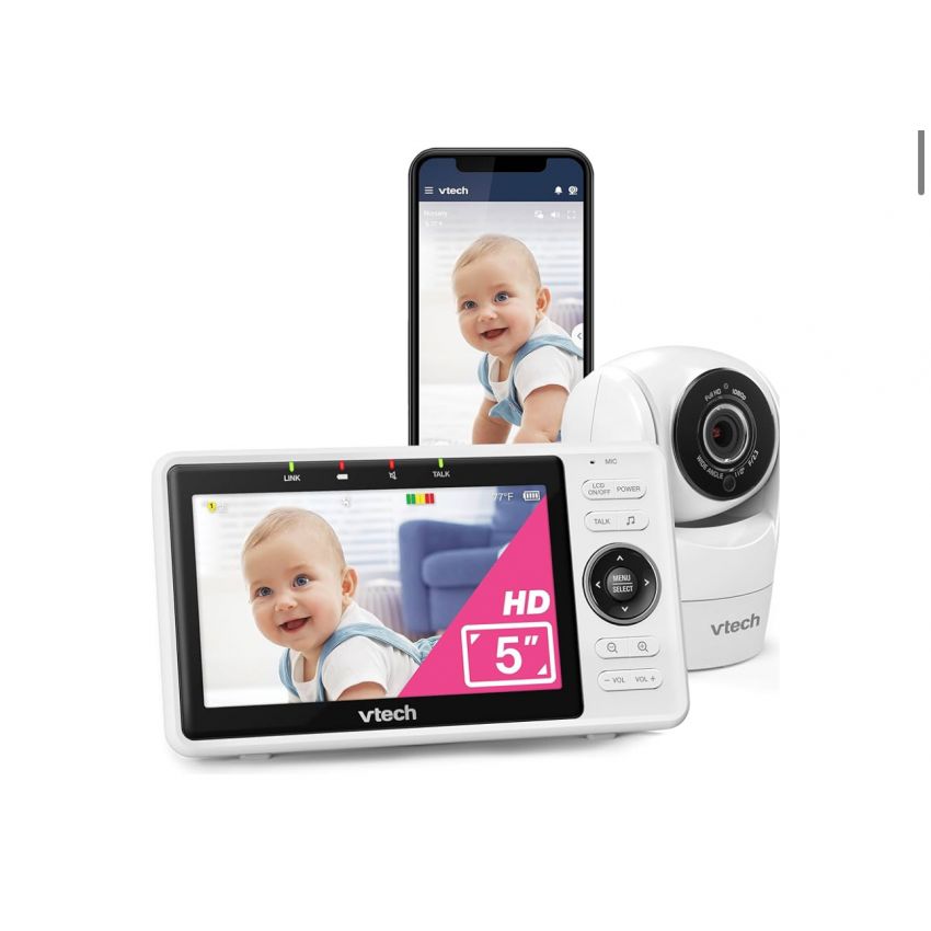 VTech Upgraded Smart WiFi Baby Monitor, 1080p FHD Camera and 5