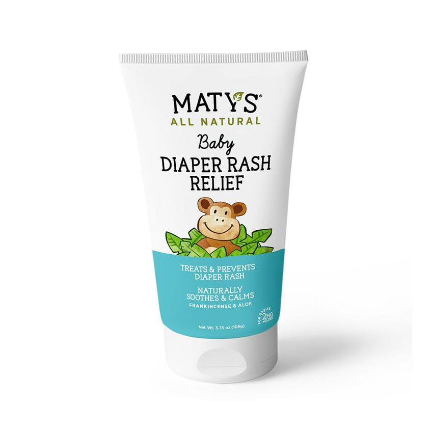 Maty's All Natural Baby Diaper Rash Relief Cream for 3 Months Plus, 3.75 oz 2 Tube