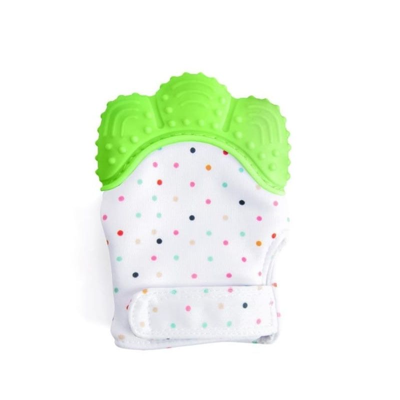 HAPPY KIDS SILICONE TEETHER MITTEN GREEN