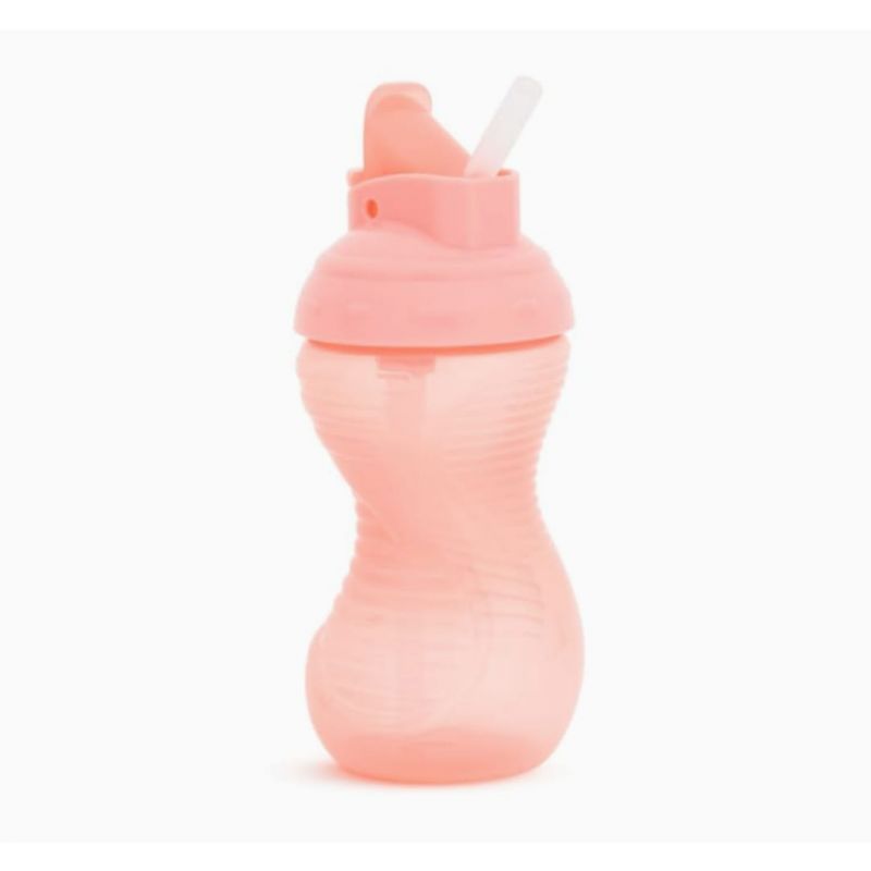 Munchkin Mighty Grip Flip Straw 10oz Sippy Cups - Durable, BPA Free, Straw Cup with Contoured Design & Leak-Proof Soft Silicone Straw