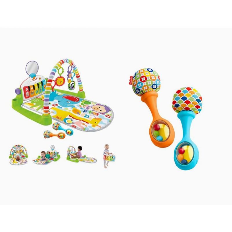 Fisher-Price Baby Playmat Deluxe Kick & Play Piano Gym & Maracas with Smart Stages Learning Content Baby
