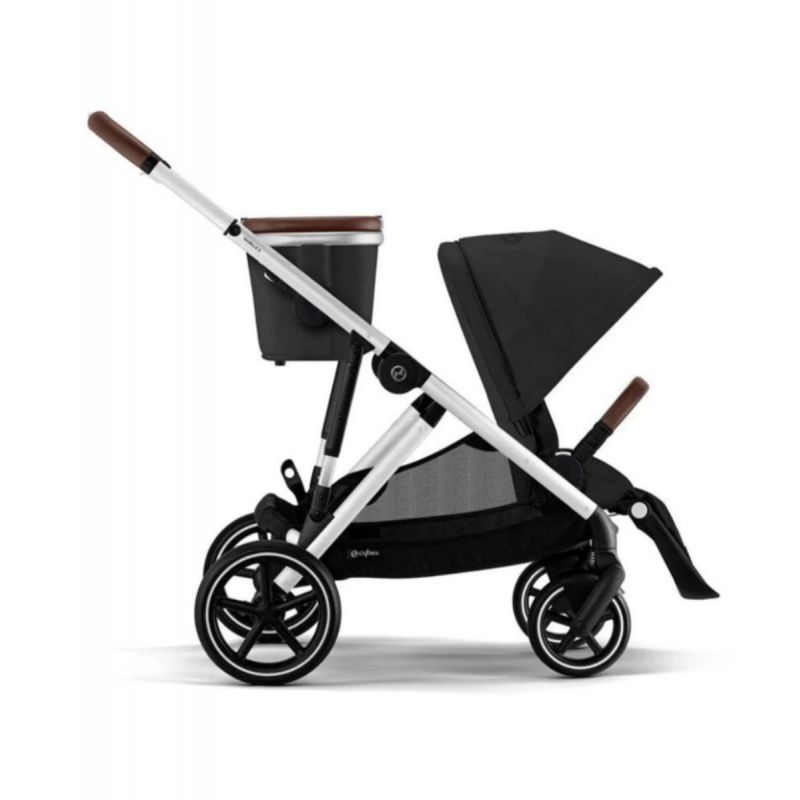 CYBEX - GAZELLE S 2 SINGLE-TO-DOUBLE STROLLER, SILVER FRAME/MOON BLACK