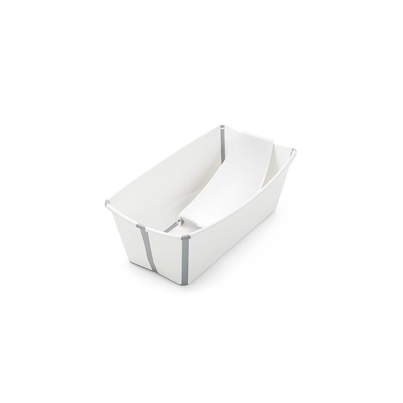 Stokke Flexi Bath Bundle, White - Foldable Baby Bathtub + Newborn Support