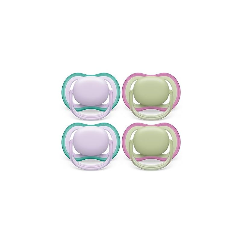 Philips Avent Ultra Air Pacifier - 4 x Light, Breathable Baby Pacifiers for Babies Aged 0-6 Months