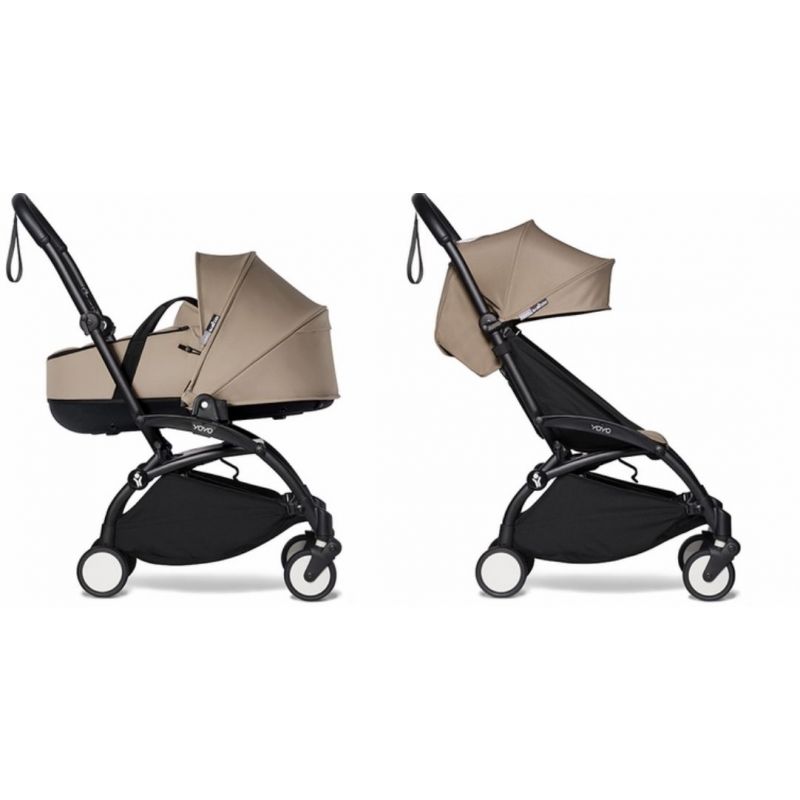 Babyzen YOYO2 Ultra Compact Complete 6+ Stroller with Bassinet - Black/Taupe