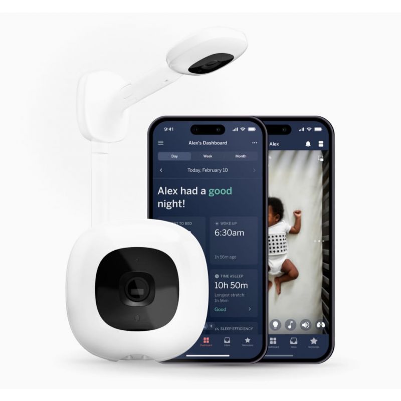 Nanit Pro Smart Baby Monitor & Wall Mount – 1080p Secure Wi-Fi Video Camera, Sensor-Free Sleep & Breathing Motion Tracker, 2-Way Audio, Sound & Motion Alerts