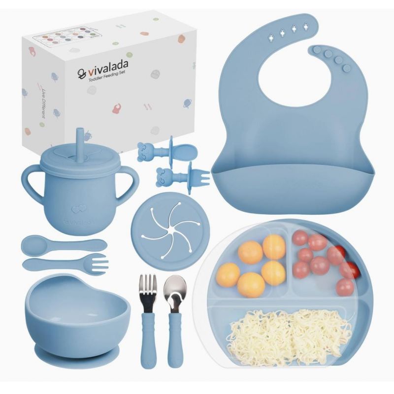 Silicone Baby Feeding Set, 12PCS Baby Led Weaning Supplies