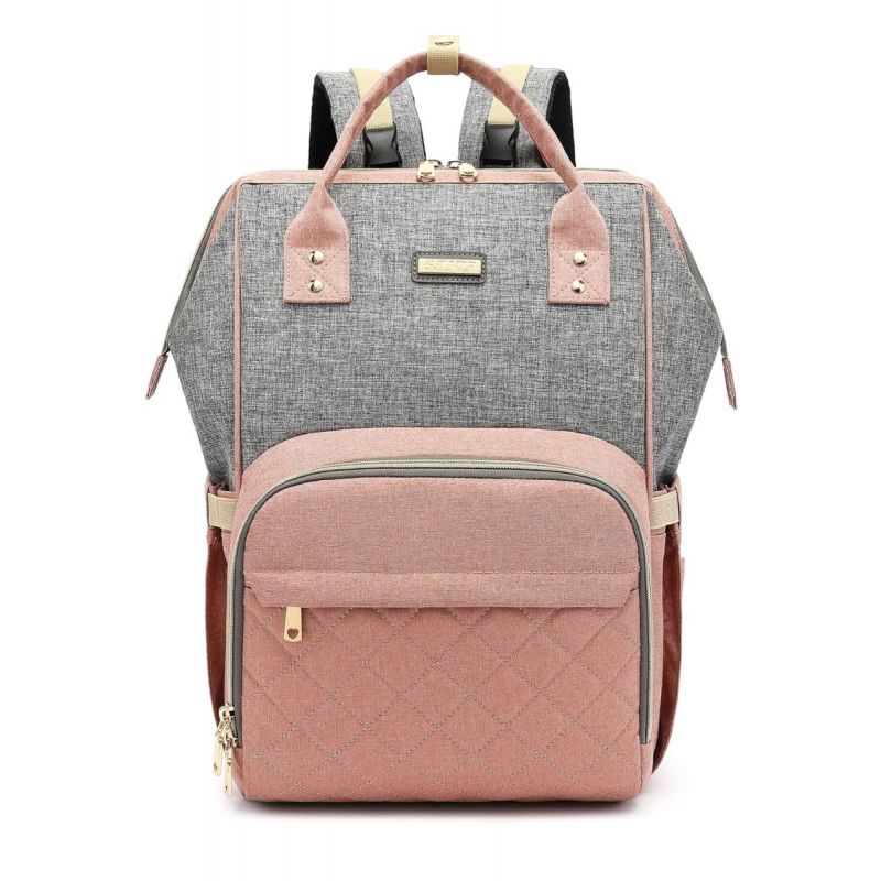 Diaper Bag for Baby Girls Boys, Baby Nappy Changing Bag with Insulated Pockets for Moms Dads, Multi-functional Waterproof Backpack with Stroller straps-Pink