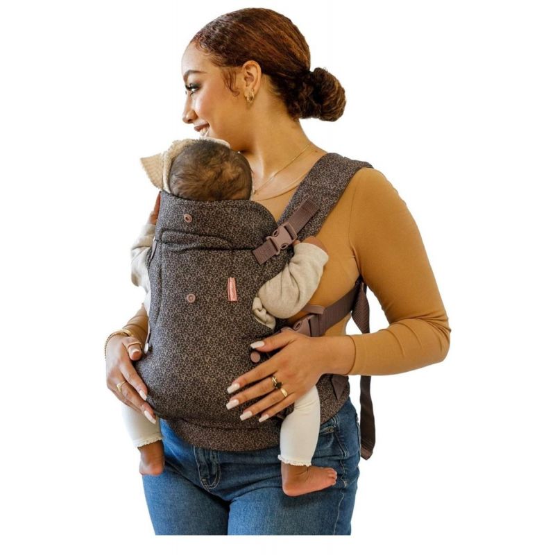 Infantino Flip Advanced 4-in-1 Carrier - Ergonomic, Convertible, face-in and face-Out Front and Back Carry for Newborns and Older Babies 8-32 lbs, Leopard