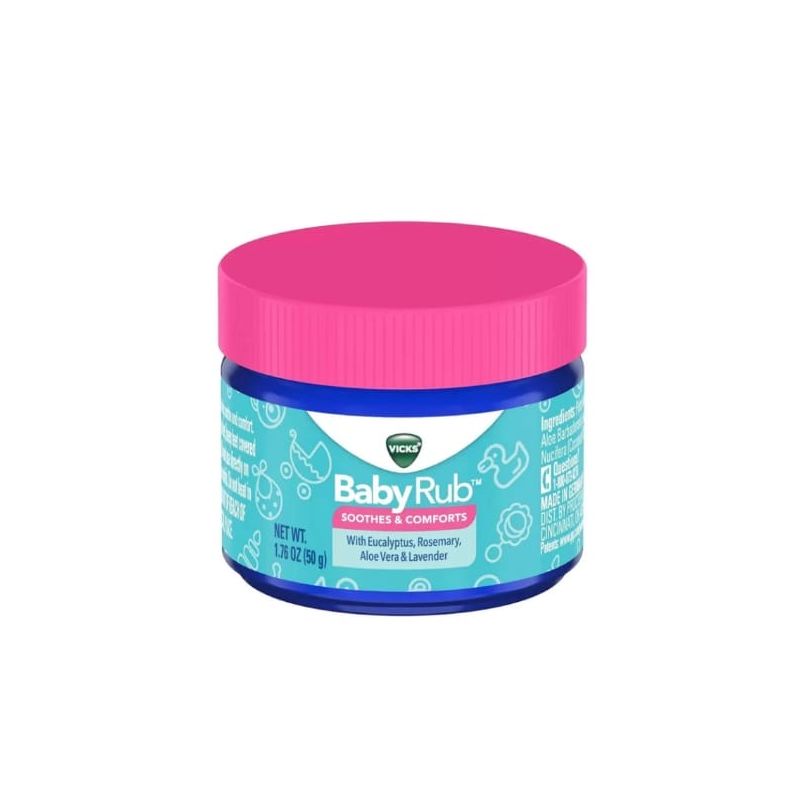 Vicks BabyRub Chest Rub Ointment with Soothing Aloe, Eucalyptus, Lavender, and Rosemary, from the makers of VapoRub
