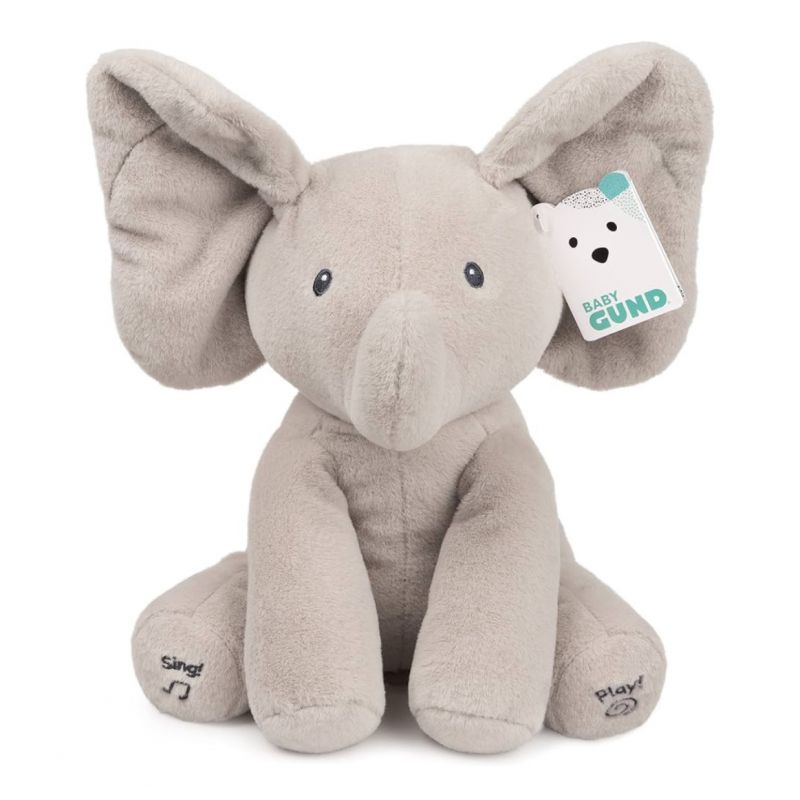 Baby GUND Animated Flappy the Elephant Plush, Singing Stuffed Animal Baby Toy for Ages 0 and Up, Gray, 12"