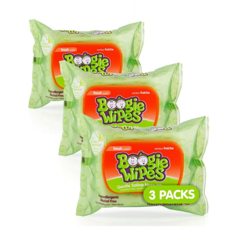 Boogie Wipes Gentle Wet Wipes for Baby and Kids, Face, Hand, Body & Nose, HSA/FSA Eligible, Made with Vitamin E, Aloe, Chamomile and Natural Saline, Fresh Scent, 90 Count