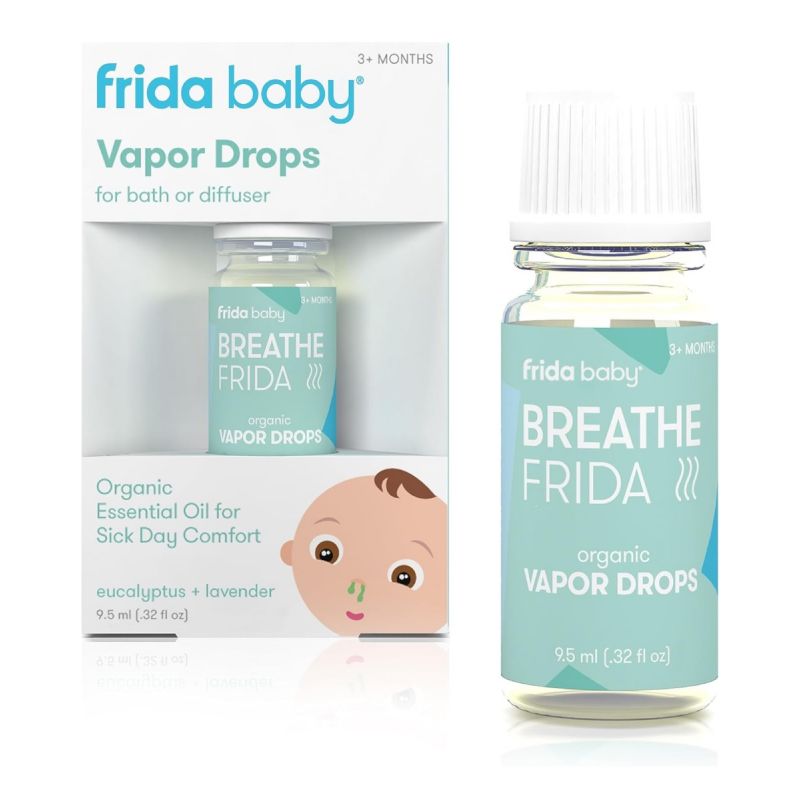 Frida Baby Breathefrida Vapor Bath Drops, Eucalyptus Essential Oil for Humidifier, Aromatherapy Oil Help Baby Breathe Easy