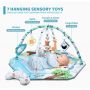 Baby Gym Play Mat, 8-in-1 Tummy Time Mat & Ball Pit with 6 Toys, Washable Baby Activity Play Mat for Visual, Hearing, Sensory, Motor Development, Baby Toys Gift for Toddler Infant 0-3-6-9-12 Months