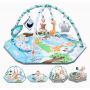 Baby Gym Play Mat, 8-in-1 Tummy Time Mat & Ball Pit with 6 Toys, Washable Baby Activity Play Mat for Visual, Hearing, Sensory, Motor Development, Baby Toys Gift for Toddler Infant 0-3-6-9-12 Months