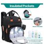 BabbleRoo Diaper Bag Backpack - Multi function Waterproof Diaper Bag, Travel Essentials Baby Tote with Changing Pad, Stroller Straps & Pacifier Case - Unisex, black 