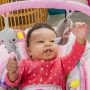 Bright Starts Comfy Baby Bouncer Soothing Vibrations Infant Seat - Taggies, Music, Removable -Toy Bar