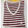 camiseta gola V manga curta