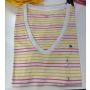 camiseta gola V manga curta