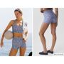 3 Airlift Gingham High-Waist Sleek Short