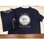 Masculino Regular Fit Gola U estampa frente e costas