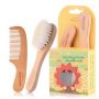 YarraModes Baby Goat Hair Brush and Comb Set for Newborns & Toddlers