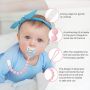 Silicone Pacifier Clip Holder, 4 Pack One Piece Soft Flexible Binky Clips Pacifier Holder Clip for Girls