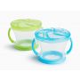 Munchkin Snack Catcher Toddler Snack Cups, 2 Count (Pack of 1), Blue/Green