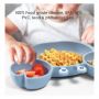  Suction Plates for Baby, Silicone Plates with Suction Divided, Baby Spoon Fork Set for Toddler Baby Dishes Kids Utensils-Crab Dusty Blue